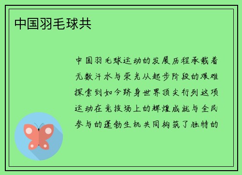 中国羽毛球共